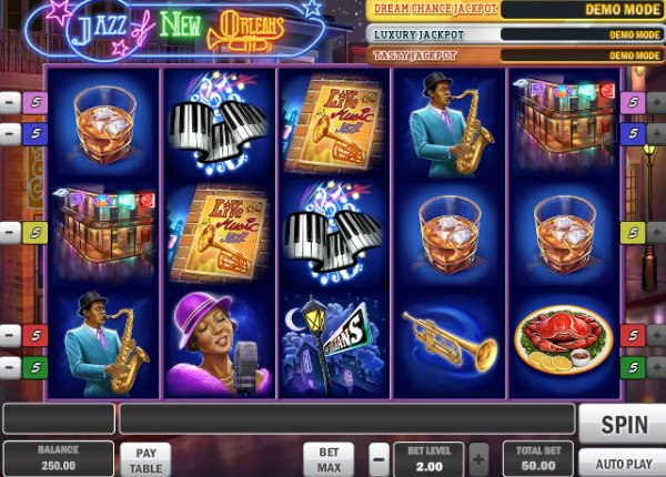 Jazz of New Orleans Slot Game Reels