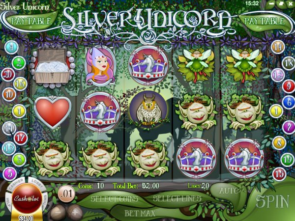 Silver Unicorn Slot Game Reels