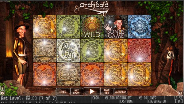 Archibald Mayan Ruins Slot Game Reels