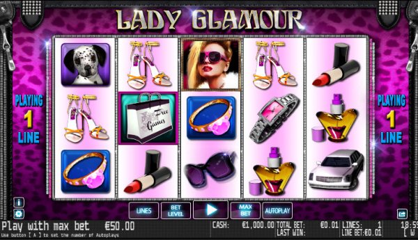 Lady Glamour Slot Game Reels