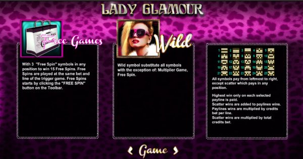 Lady Glamour Slot Game Features