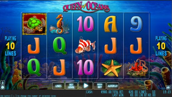 Queen of Oceans Slot Game Reels