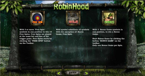 Robin Hood Slot Feature Icons
