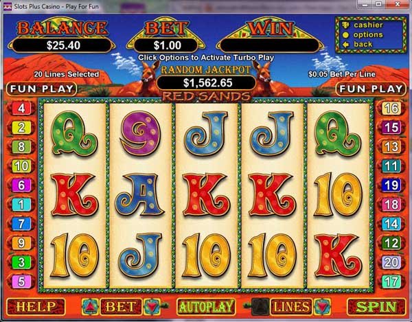 Screenshot of Red Sands Slots by RealTime Gaming