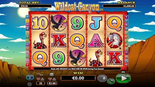 Wildcat Canyon Slot Game Reels