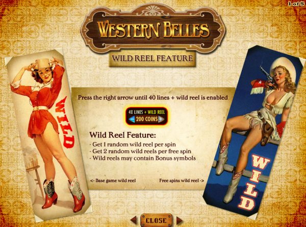 Western Belles Slot Wild Reels Feature