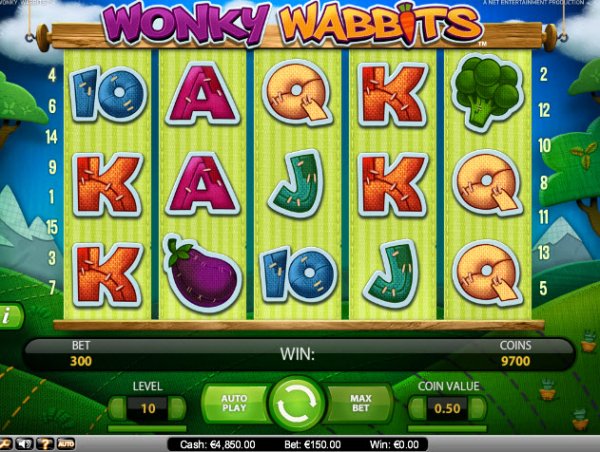 Wonky Wabbits Slot Game Reels