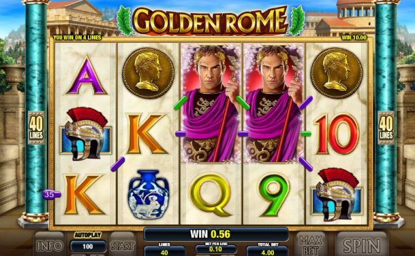 Golden Rome Slot Game Reels