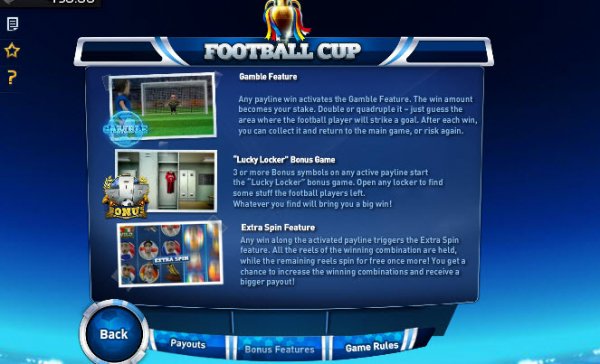 Football Cup Slot Features