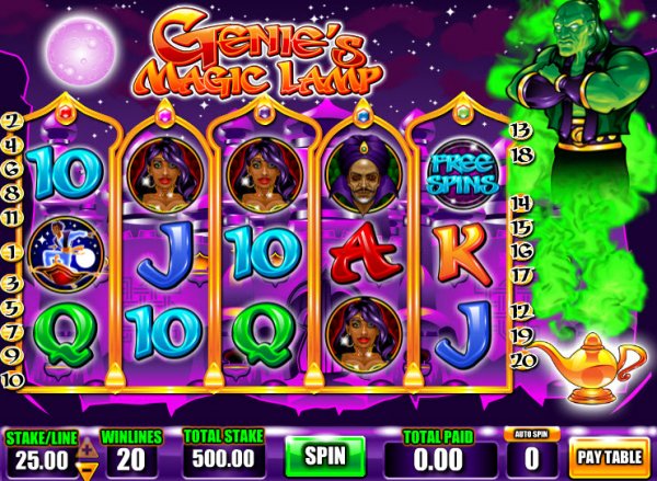 Genie's Magic Lamp Slot Game Reels