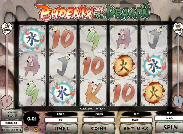 Phoenix And The Dragon Slot  Game Reels     
