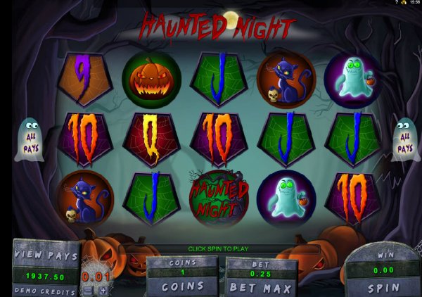 Haunted Night Slot Game Reels