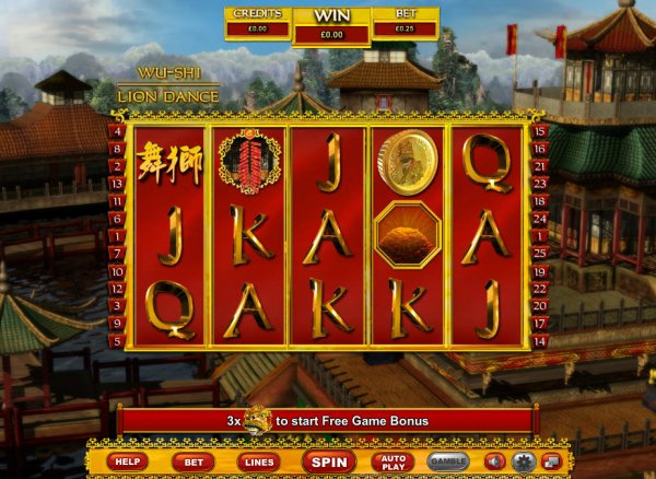 Wu-Shi Lion Dance Slot Game Reels