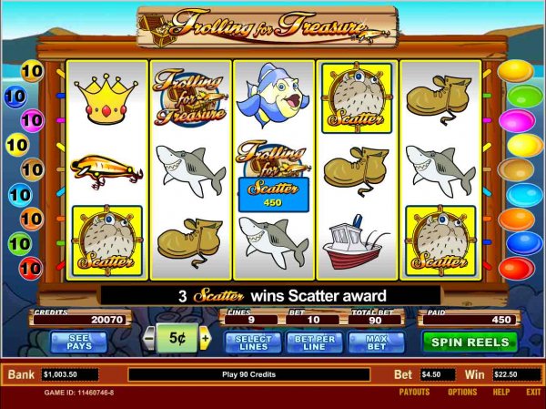 Screenshot of Trolling For Treasure Slots 