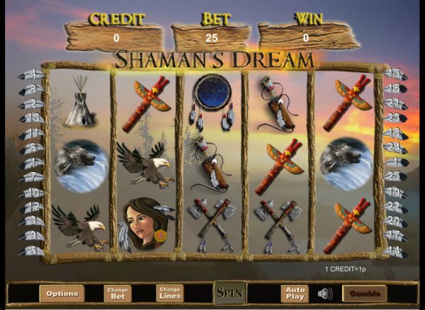 Shaman's Dream Slot Game Reels