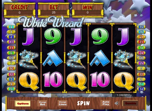 White Wizard Slot Game Reels