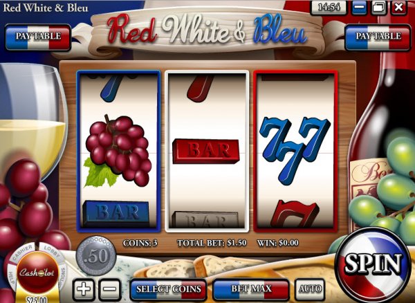 Red White & Bleu  Slot Game Reels