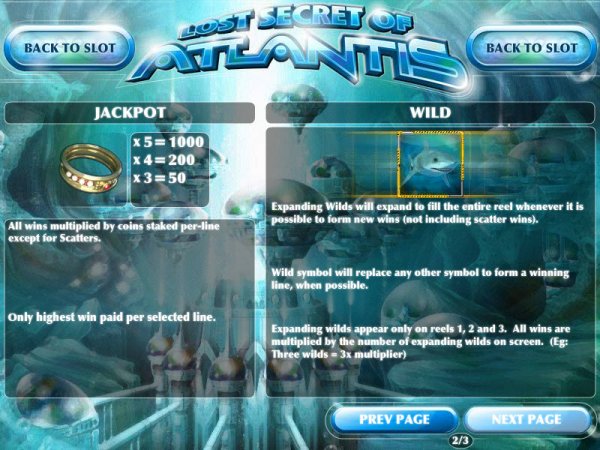 Lost Secret of Atlantis Slot Expanding Wild