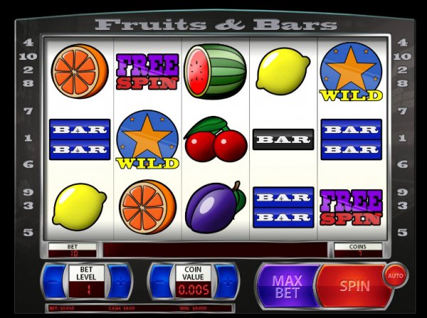 Fruits &  Bars Penny Slot Game Reels