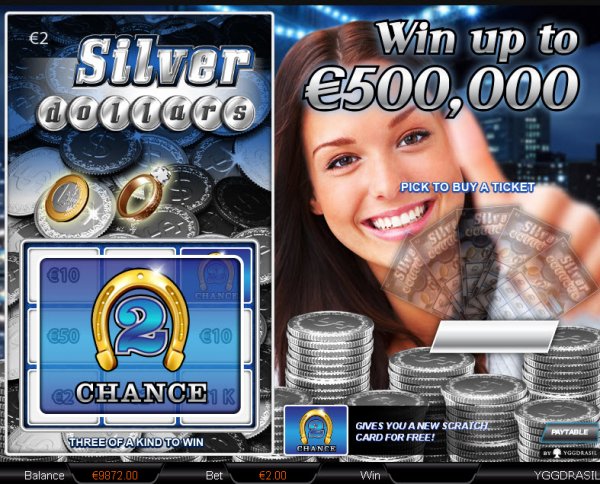 Silver Dollars Scratch Card Game Feature