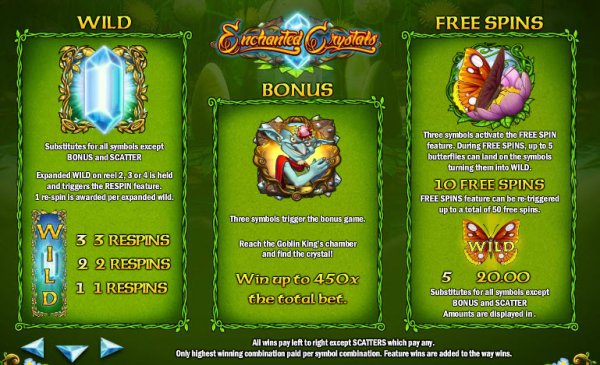 Enchanted Crystals Slot Bonus Features