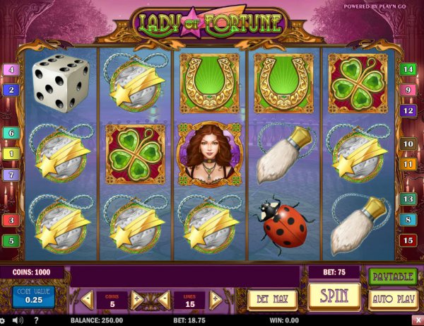Lady of Fortune Slot Game Reels