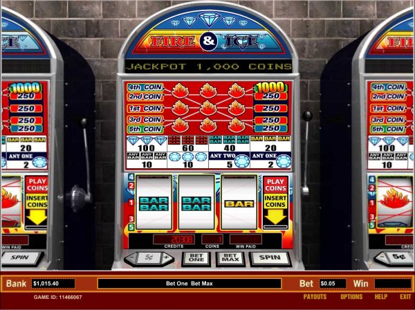 Screenshot of Fire and Ice Slots from Parlay Entertainment.