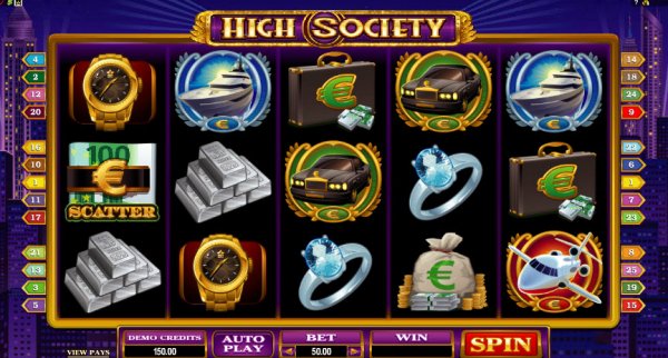 High Society Slot Game Reels