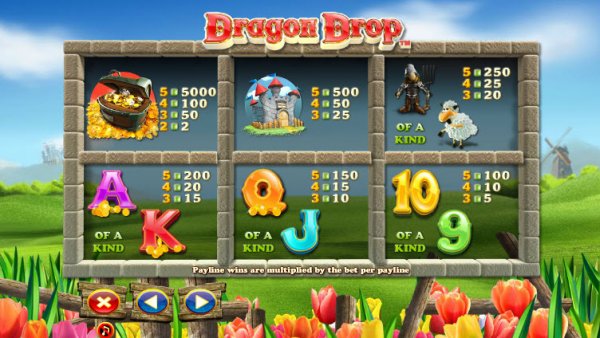 Dragon Drop Slot Pay Table