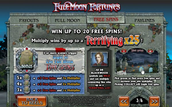 Full Moon Fortunes Slot Free SPins Feature