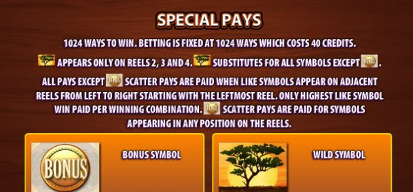 Thunderhorn Slot Special Pays