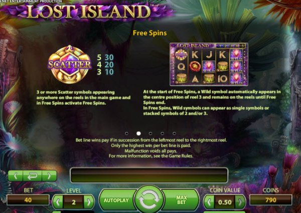 Lost Island Slot Features