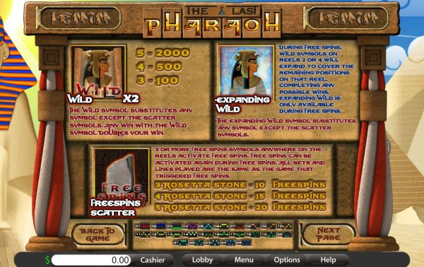 The Last Pharaoh Slot Features I