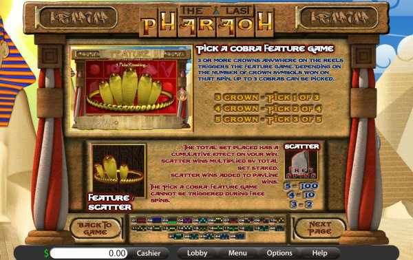 The Last Pharaoh Slot Features II