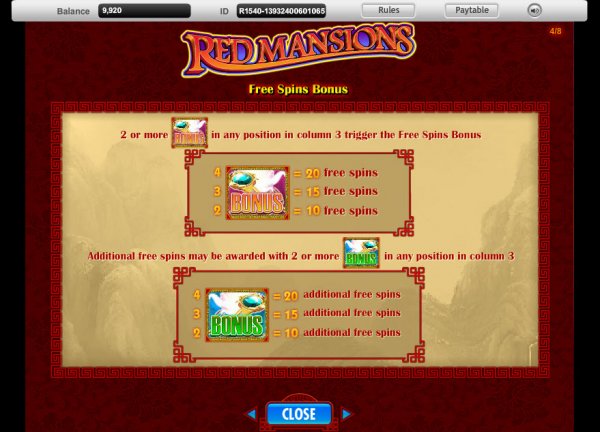 Red Mansions Slot Free Spins