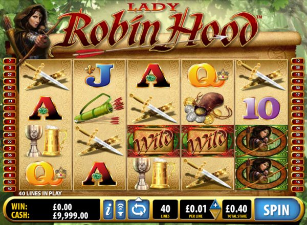 Lady Robin Hood Slot Game Reels