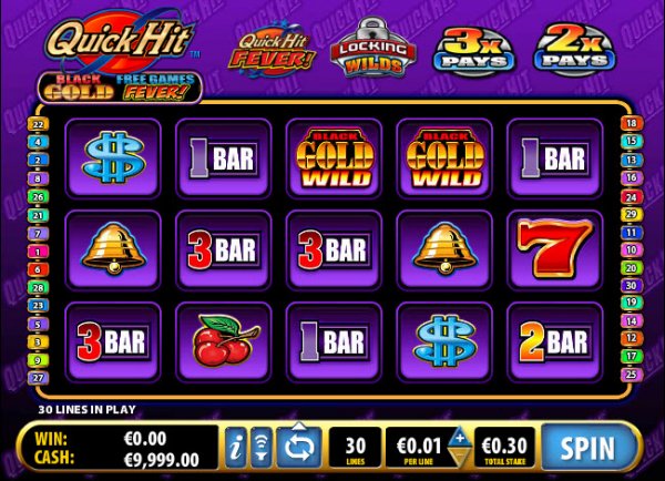 Quick Hit Black Gold Slot Game Reels