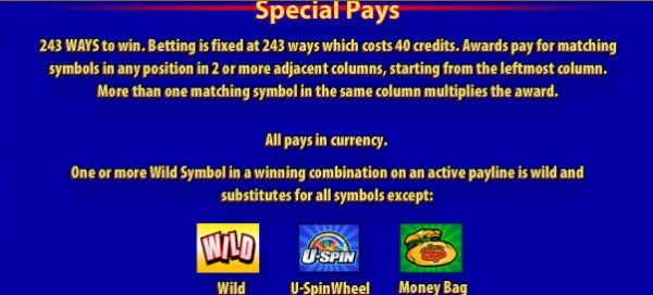 Cash Spin Slot Special Pays