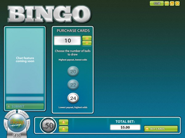 75 Ball Instant Bingo Game Screen