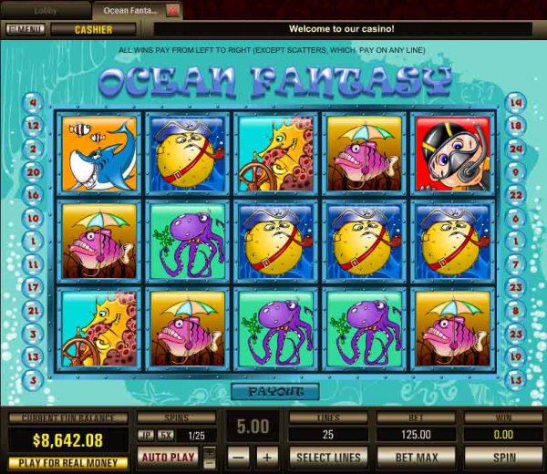 Screenshot of Ocean Fantasy Slots from Net Entertainment.