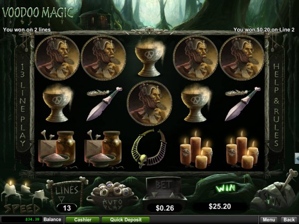 Voodoo Magic Slot Game Reels