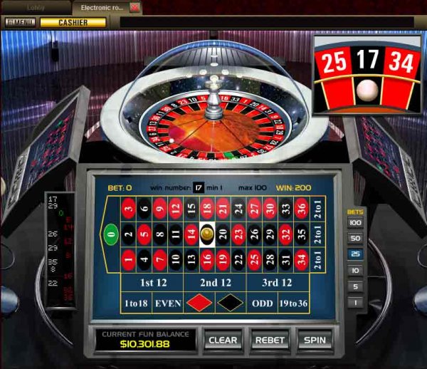 Screenshot of Electronic Roulette from Top Game