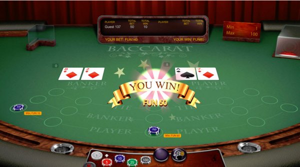 Multi-Player Baccarat Game Win!