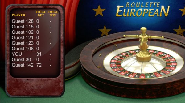 European Roulette Multiplayer Game Screen II