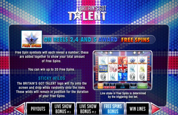Britain's Got Talent Slot Free Spins