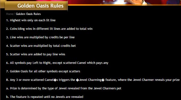 Golden Oasis Cash Grab Slot Game Rules