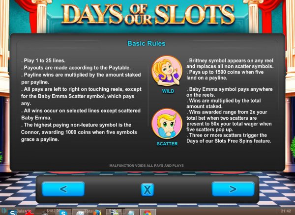 Days Of Our Slots Basic Rules 