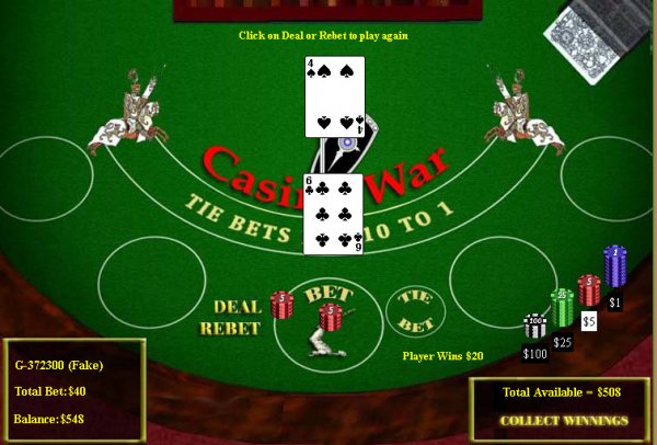 Casino War Game Win