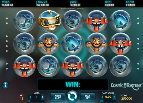 Cosmic Fortune Slot Game Screen