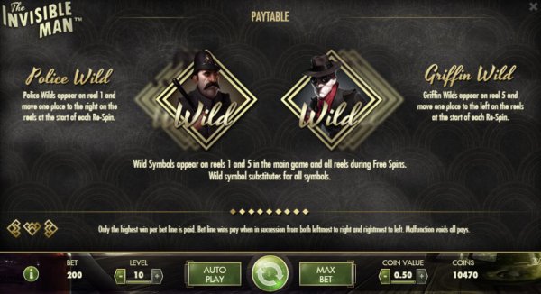 The Invisible Man Online Slot Wild Symbols